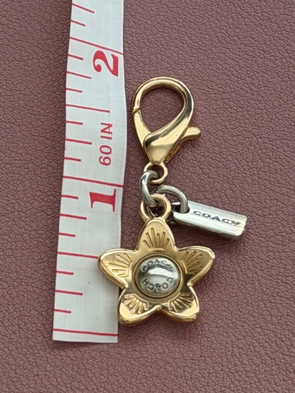 COACH TWO-TONE MINI WILDFLOWER BAG CHARM